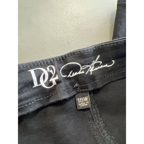 DG2 by Diane Gilman New Classic Stretch Button Fly Pull On Jean Sz 18W Black NEW - Picture 6 of 8